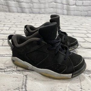 Nike Air Jordan Vl 6 Retro Low BT Toddler Size 9C 768883 003 Black Silver